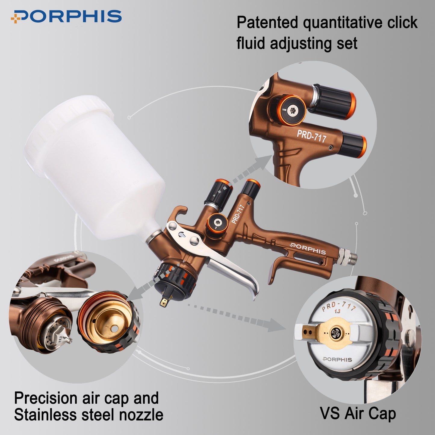 VS PRD-717 SPRAY GUN 1.3/1.4mm