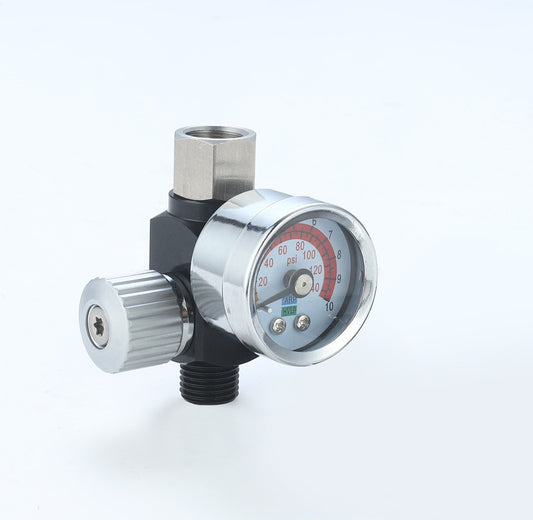 Air Adjusting Regulator Valve with Pressure Gauge for Spray Gun and Air Tools (1/4” NPT)